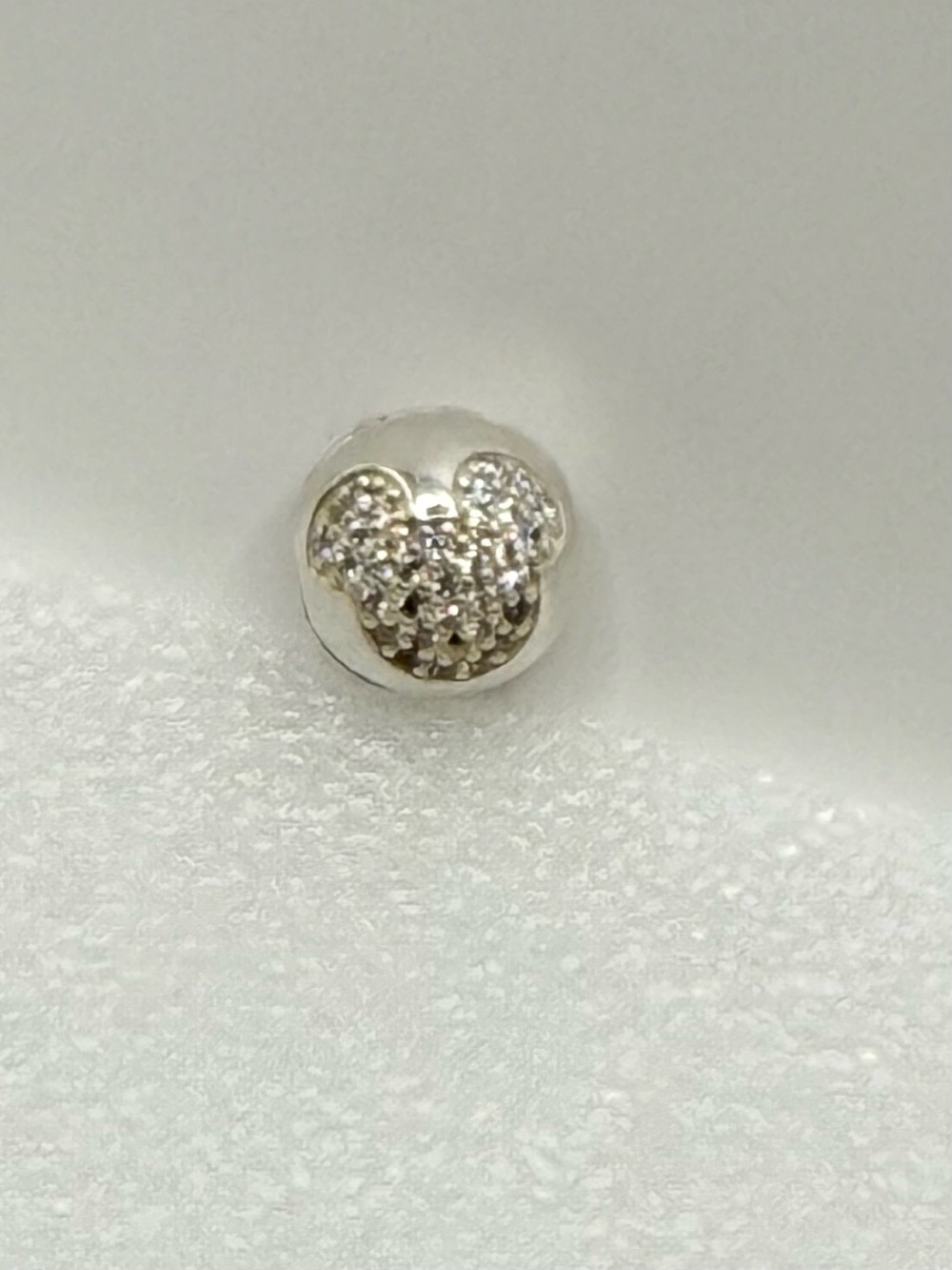 Pandora Disney Mickey Pave Clip charm is crafted from sterling silver preowned